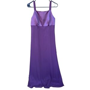 Papell Boutique Purple Satin-Trim Slip Dress